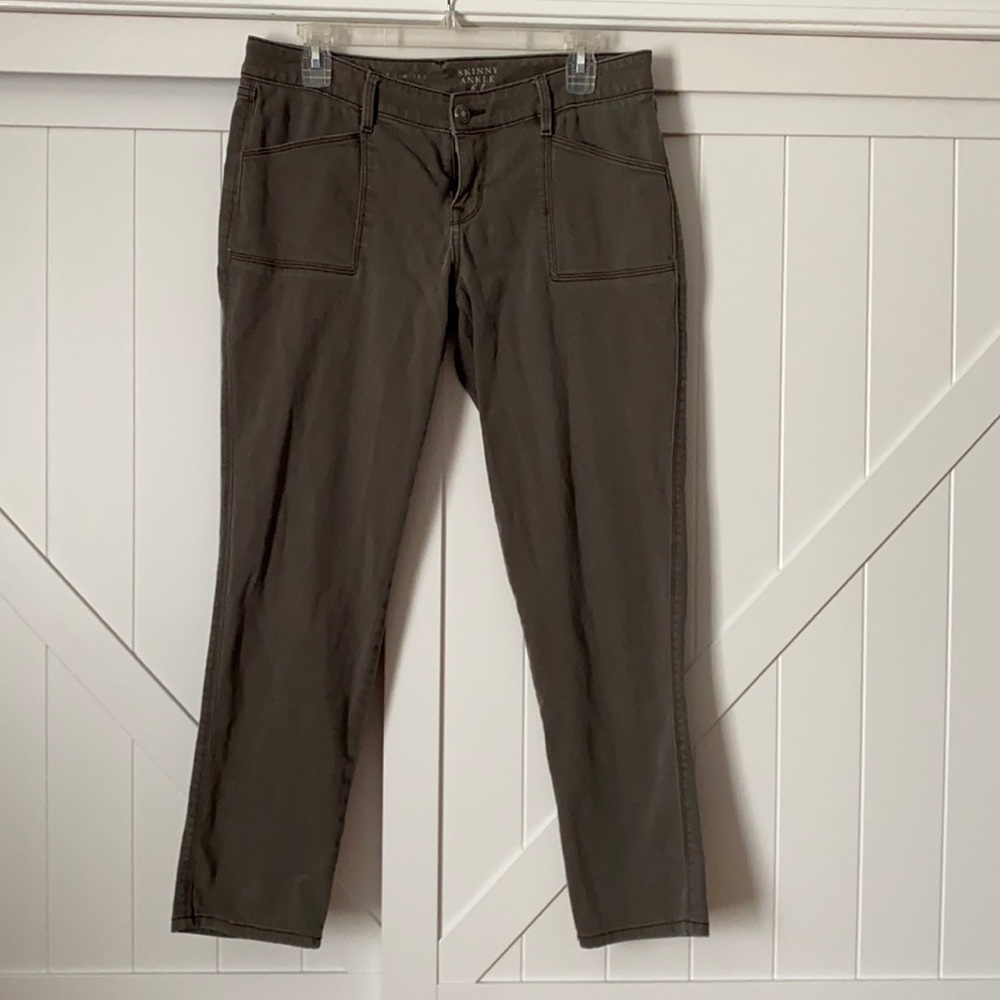 The Limited Skinny Ankle Cropped Army Green Jeans